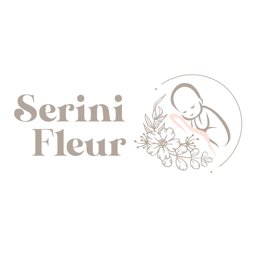 Logo SeriniFleur représentant un bébé et des fleurs